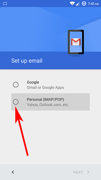 Add email to mobile device