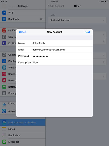 iphone email settings