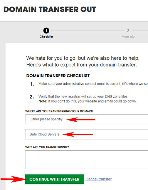 GoDaddy Domain Transfer Out