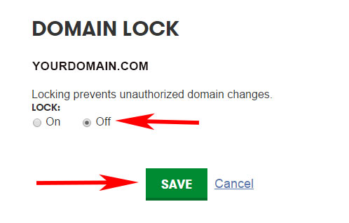 GoDaddy Turn Off Transfer Lock